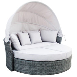 Charles Bentley Luxury Day Bed With Sun Canopy Deluxe Daybed - Grey & Silver